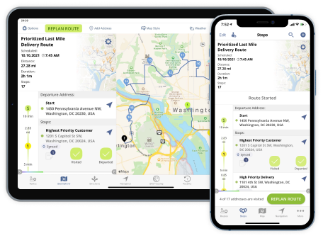 Route optimization app with manual order priority and visitation sequence