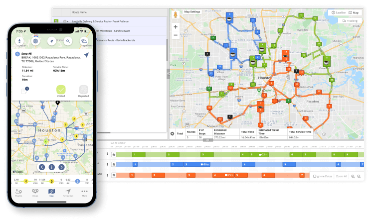 Insert driver breaks into planned routes